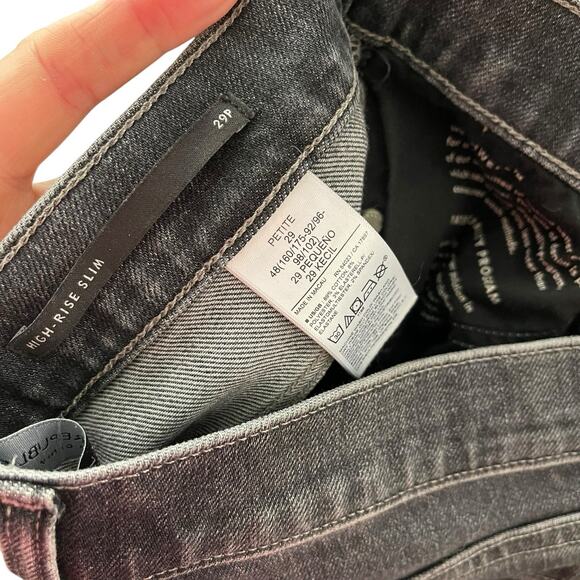 Banana Republic 29P Petite Jeans High Rise Slim Soft Black Stretch Casual - Picture 4 of 10